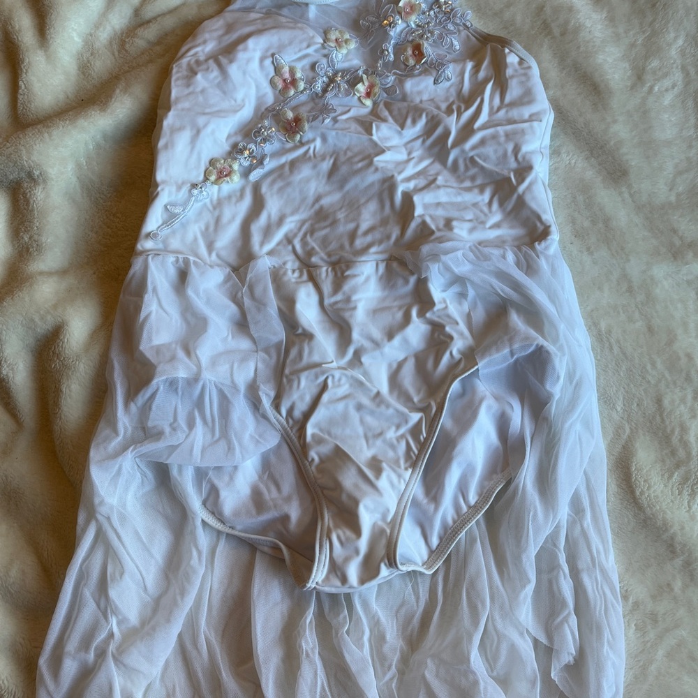 Weissman White Floral Lyrical Dance Costume